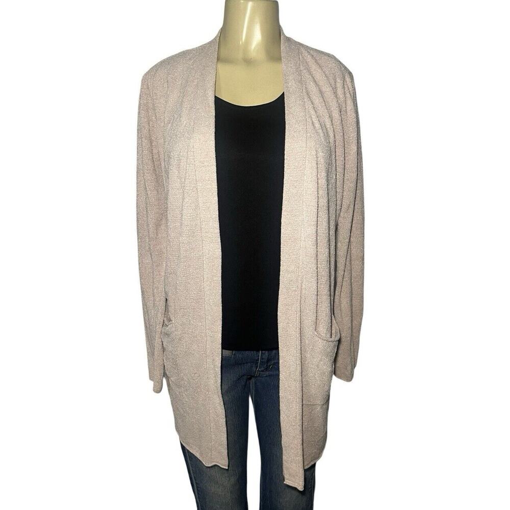 Barefoot Dreams CozyChic Long Open Front Long Cardigan Dusty Pink Small‎